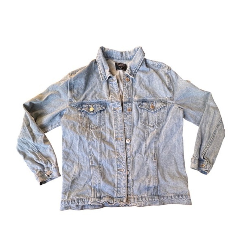Streetwear Society Denim Jacket Light Wash Button Front Size M